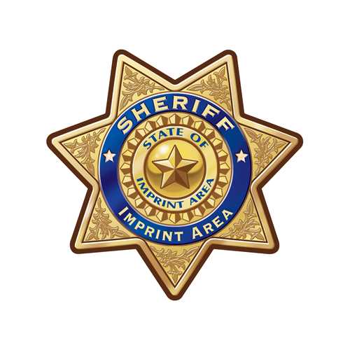 Custom Gold 7-Point Sheriff Sticker Badge