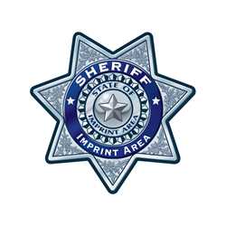 Custom Gold 7-Point Sheriff Sticker Badge