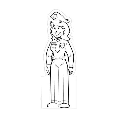 Female Police Officer Color-Me Stand-Out