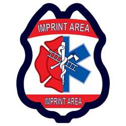 Imprinted Maltese Cross & Star of Life Sticker Badge 