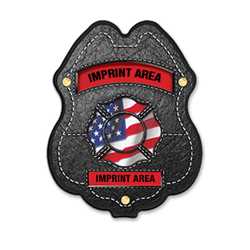 Imprinted Patriotic Maltese Cross Plastic Clip-On Badge 