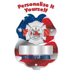 Imprinted Patriotic w/"Your Name" Sticker Badge 