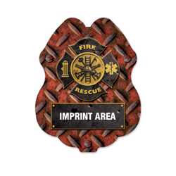 Imprinted Rustic Fire Rescue Sticker Badge 