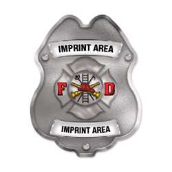 Imprinted Silver Maltese Cross Sticker Badge 