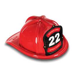 Jr Firefighter Hat - Custom Black/White # Shield 