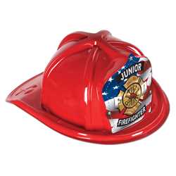 Jr. Firefighter Hat - Patriotic Shield firefighting, fire safety product, fire prevention, plastic fire hats, fire hats, kids fire hats, junior firefighter hat