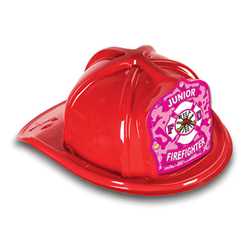 Jr. Firefighter Hat - Pink Camo FD Shield firefighting, fire safety product, fire prevention, plastic fire hats, fire hats, kids fire hats, junior firefighter hat