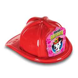 Jr. Firefighter Hat - Pink Dalmatian Shield firefighting, fire safety product, fire prevention, plastic fire hats, fire hats, kids fire hats, junior firefighter hat