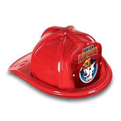 Jr. Firefighter Hat - Red Dalmatian Shield firefighting, fire safety product, fire prevention, plastic fire hats, fire hats, kids fire hats, junior firefighter hat