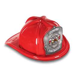 Jr. Firefighter Hat - Silver Maltese Cross Shield firefighting, fire safety product, fire prevention, plastic fire hats, fire hats, kids fire hats, junior firefighter hat