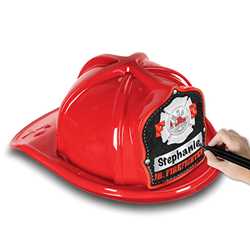 Jr Firefighter Hat - Stock Black/Silver" Your Name" Shield firefighting, fire safety product, fire prevention, plastic fire hats, fire hats, kids fire hats, junior firefighter hat