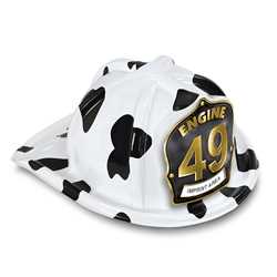 Jr Firefighter Specialty Hat - Custom Black/Gold Engine Number/Text Shield 