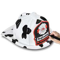 Jr Firefighter Specialty Hat - Stock Black/Silver" Your Name" Shield firefighting, fire safety product, fire prevention, plastic fire hats, fire hats, kids fire hats, junior firefighter hat