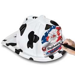 Jr Firefighter Specialty Hat - Stock Patriotic "Your Name" Shield firefighting, fire safety product, fire prevention, plastic fire hats, fire hats, kids fire hats, junior firefighter hat