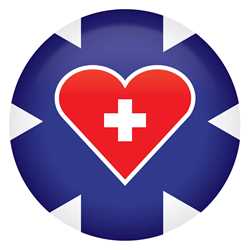 Medical Star Icon w/Heart Button heart, button, buttons, support buttons, Medical Star, medical, star