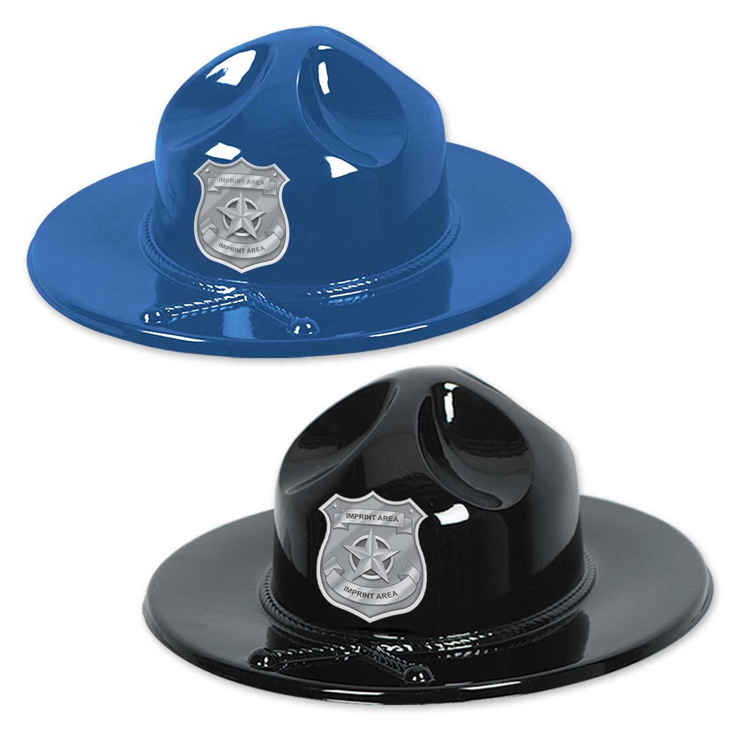 Plastic Trooper Hats w/ Custom Silver Shield