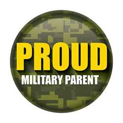 Proud Military Parent Button buttons, support buttons, military, thank you miltary, 