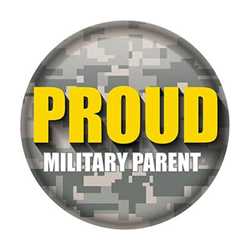 Proud Military Parent Button buttons, support buttons, military, thank you miltary, 