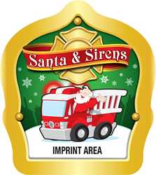 Santa & Sirens - Custom Imprint firefighting, fire safety product, fire prevention, plastic fire hats, fire hats, kids fire hats, junior firefighter hat, cheap fire hat, childrens fire hat, red fire hat