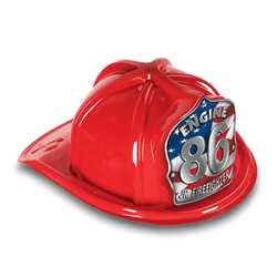 Fire Hat - Custom Patriotic Engine Number Shield firefighting, fire safety product, fire prevention, plastic fire hats, fire hats, kids fire hats, junior firefighter hat, custom fire hat