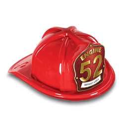 Fire Hat - Custom Red/Gold Engine Number/Text Shield firefighting, fire safety product, fire prevention, plastic fire hats, fire hats, kids fire hats, junior firefighter hat, custom fire hat